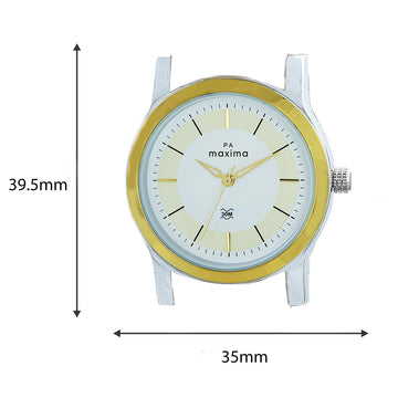 Maxima GOLD Women White Dial Analogue Watch - 60185LMLT